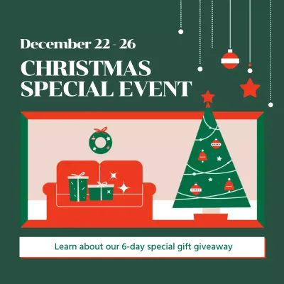 Green Modern Christmas Promotion Social Media Post