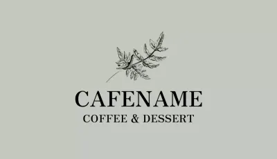 Grey Minimalist Cafe Business Card