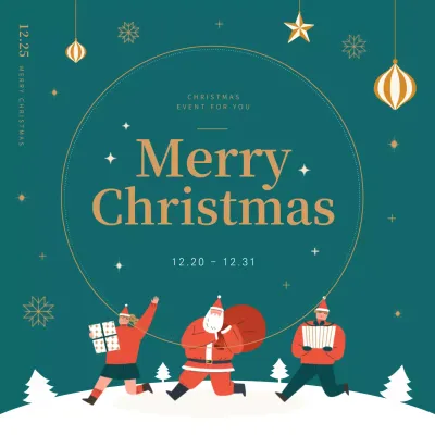 Teal Festive Christmas Announcement Social Media Post