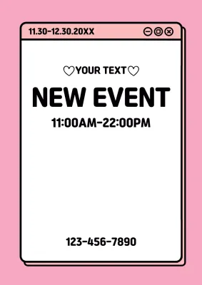 Pink Simple Event Announcement Poster