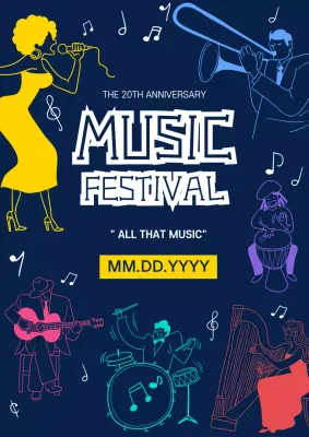 Navy Retro Music Event Poster