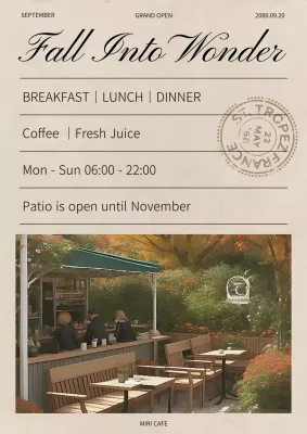 Beige Vintage Café Promotion Poster