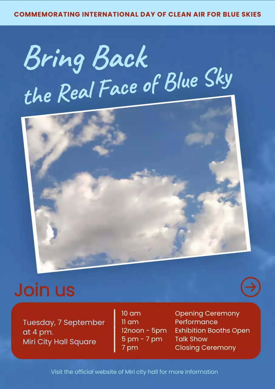 Promote a simple blue and red environmental event