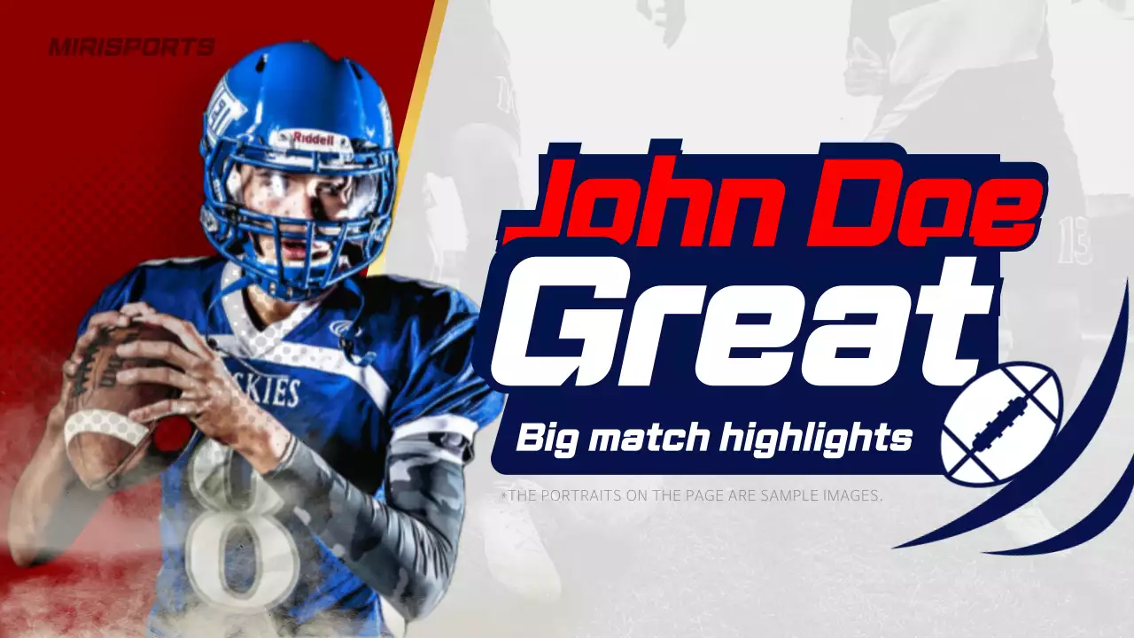 Blue Bold Football Promotion YouTube Thumbnail