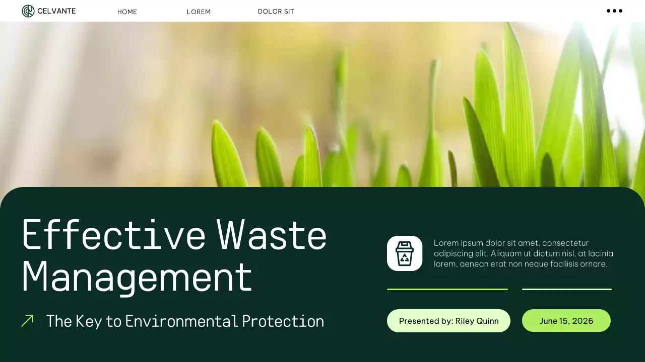 Green Modern Waste Management Presentation