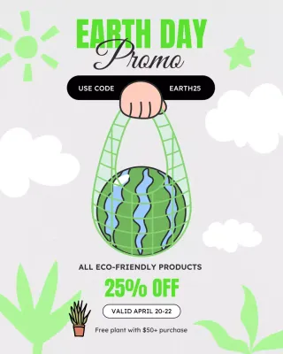 Green Modern Earth Day Promotion Instagram Post