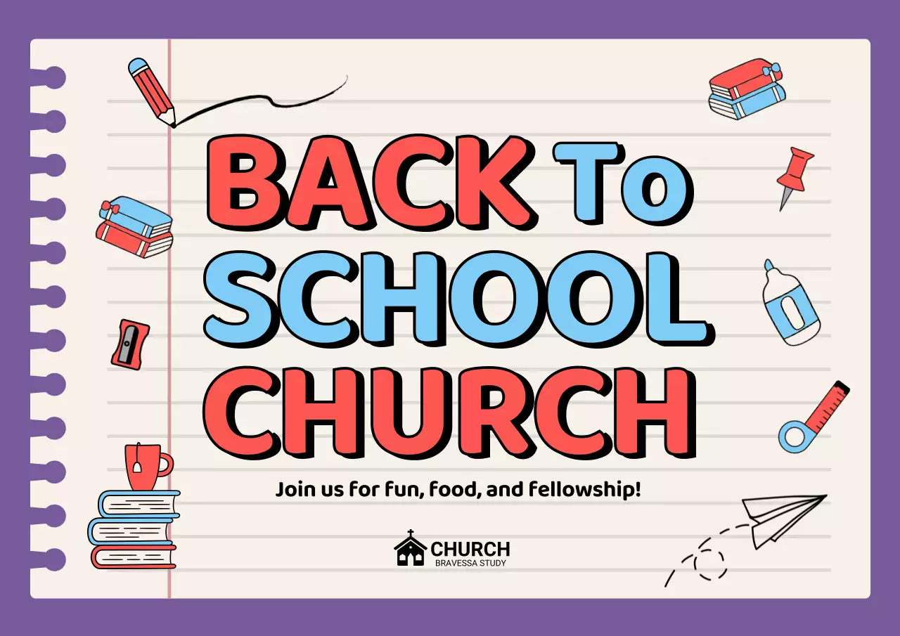 Purple Retro School Event Poster