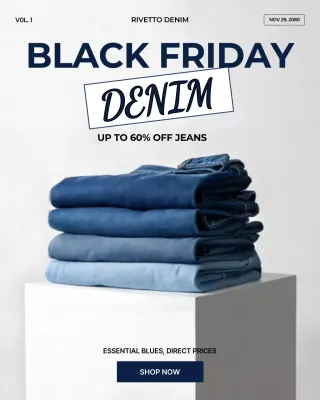 Blue Modern Denim Sale Promotion Instagram Post