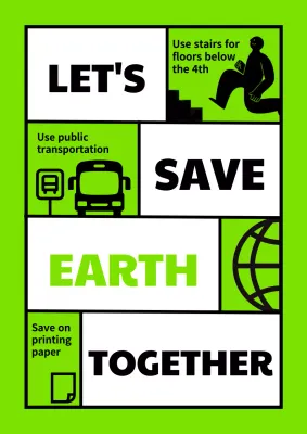 Green Modern Environment Promotion Poster