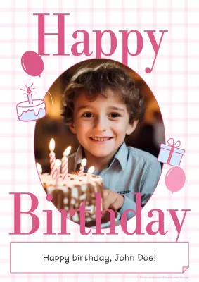 Pink Classic Birthday Invitation Poster