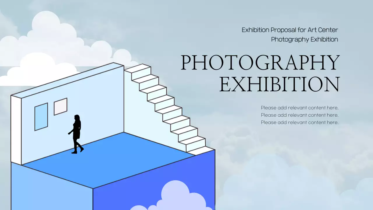 Blue Minimalist Photography Exhibition Presentation