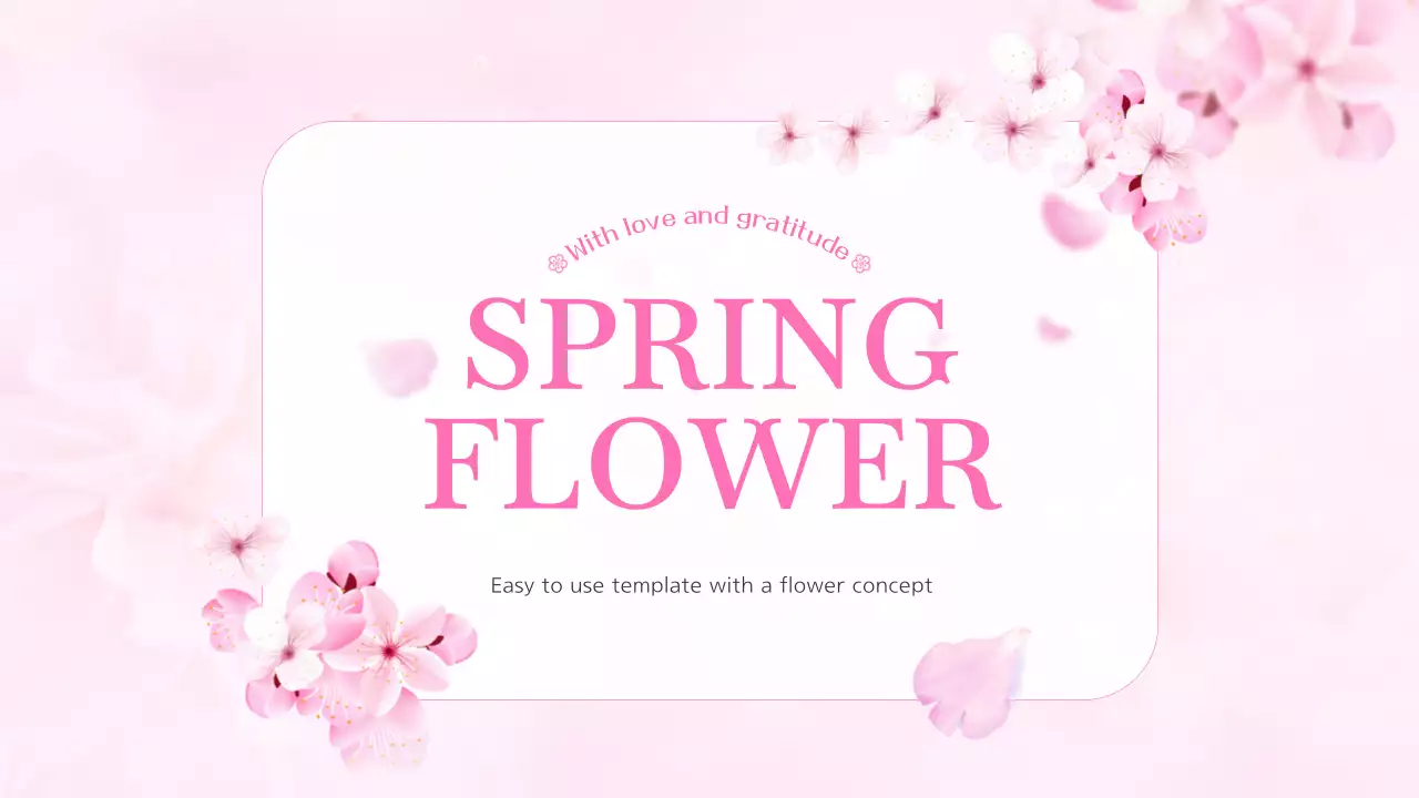 Pink Floral Spring Template Presentation
