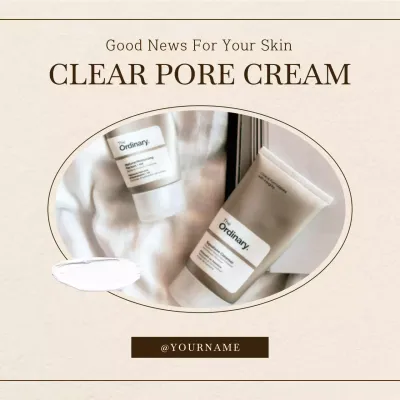 Beige Simple Skincare Promotion Social Media Post