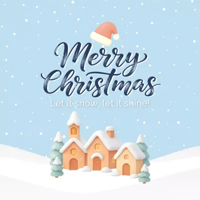 Sky blue cute Christmas greetings