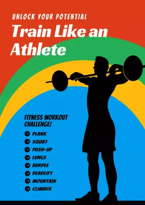 Red Retro Fitness Guide Poster