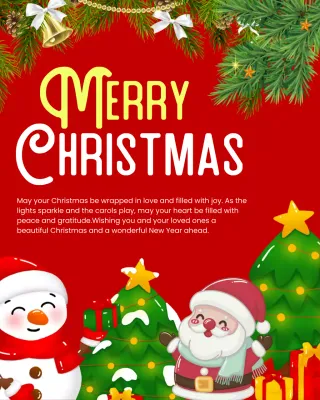 Red and Green Playful Merry Christmas Greetings Instagram Post